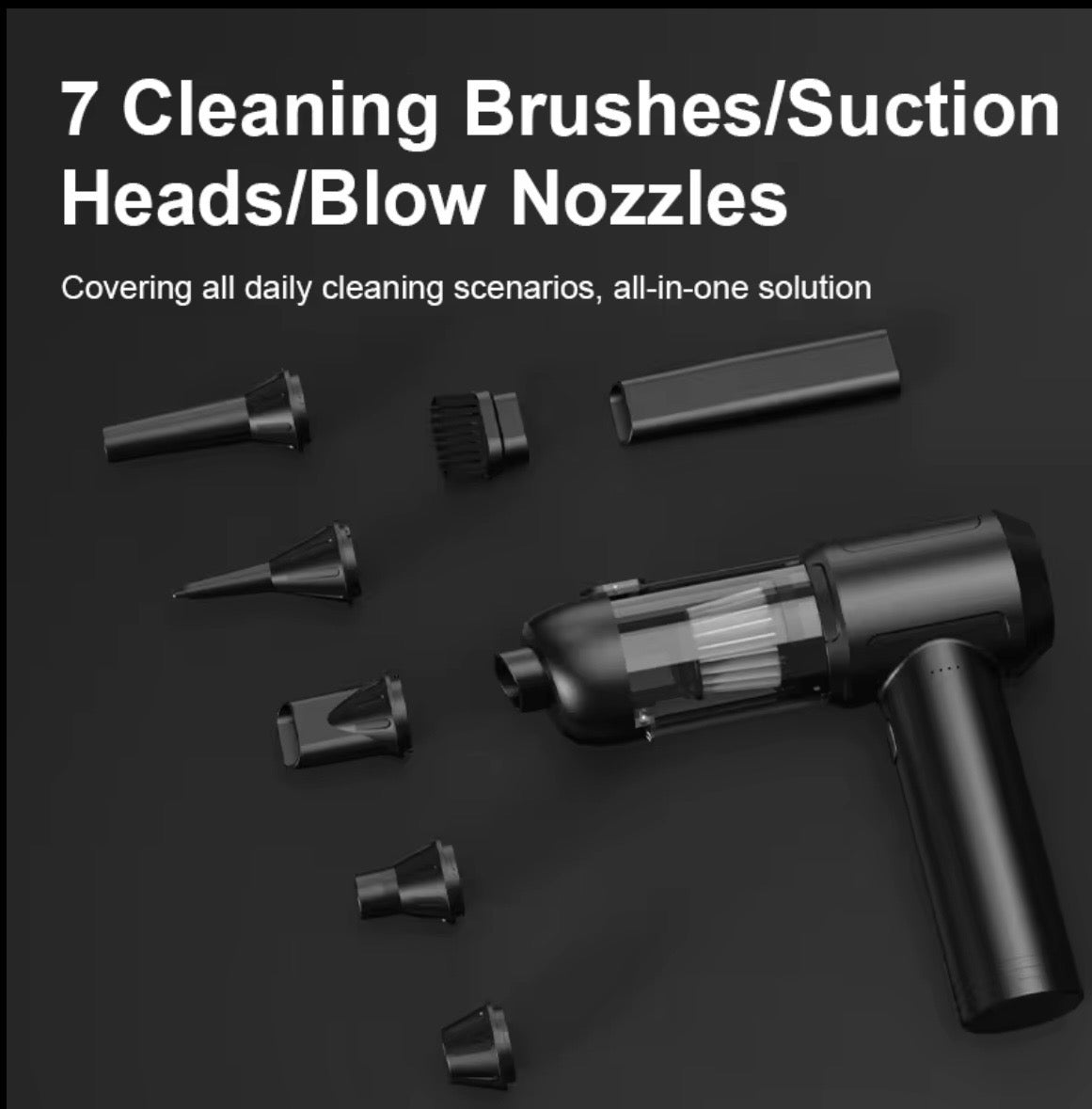 Pro Cordless Car Vacuum & Blower (15kPa) – High-Suction Handheld Wireless Cleaner for Home, Rug, & Desk
