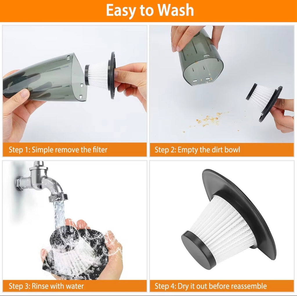 Portable Cordless Car Vacuum Cleaner (4800PA) – Rechargeable Wet & Dry Handheld Vacuum