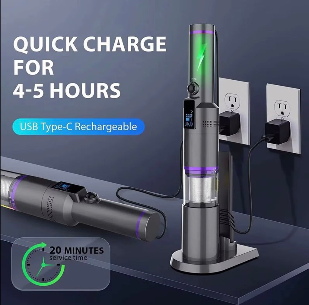 Mini Cordless Car Vacuum Cleaner (18000Pa) – High-Suction Wireless Handheld Vacuum with Digital Display