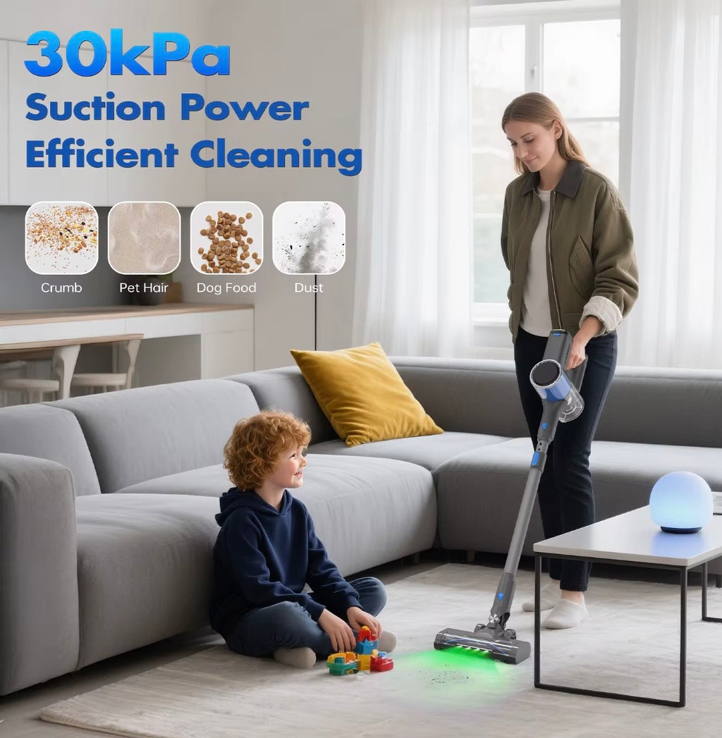 Powerful Cordless Stick Vacuum Cleaner – Multi-Functional Handheld Upright Vacuum with Smart Display