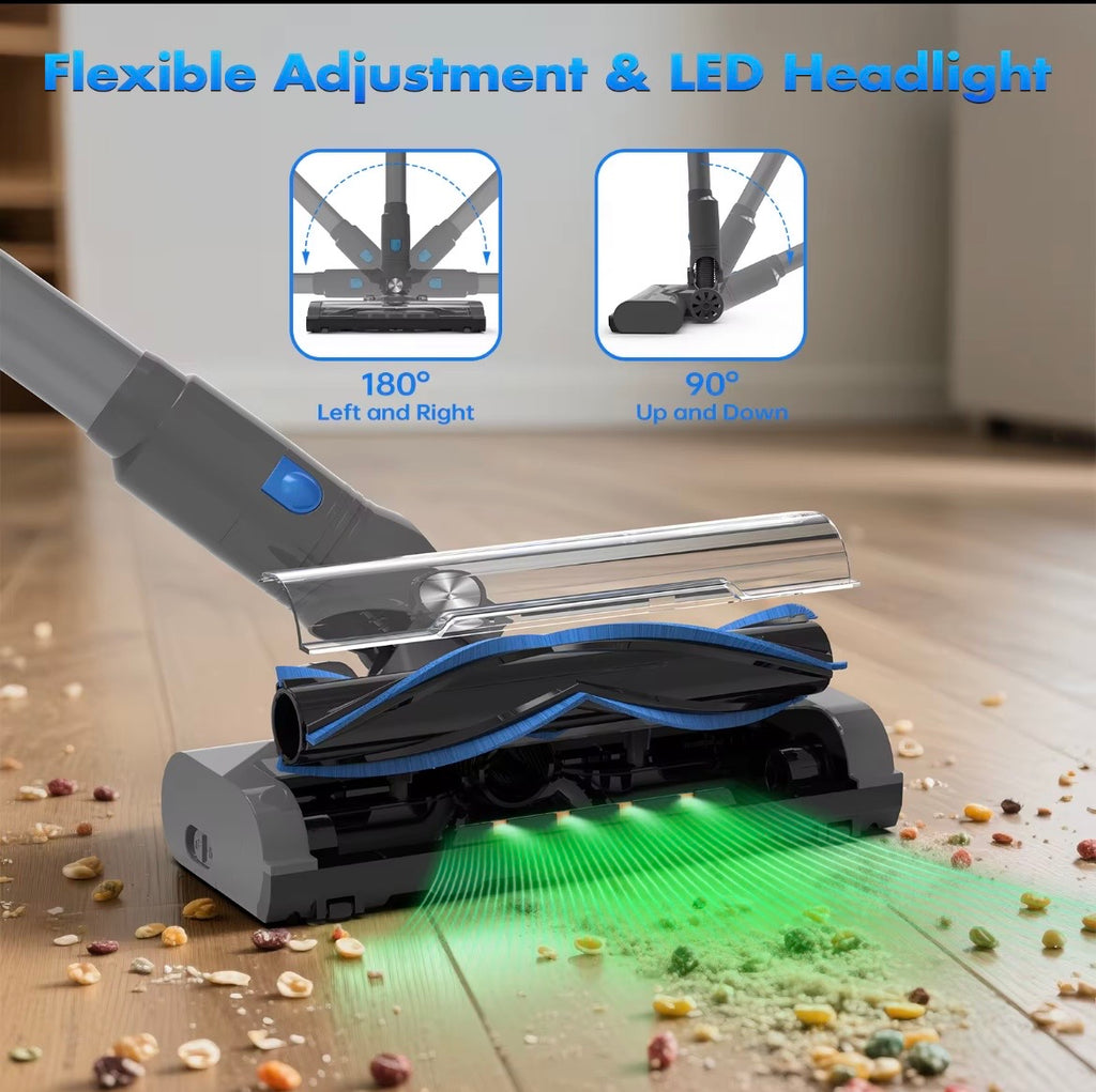 Powerful Cordless Stick Vacuum Cleaner – Multi-Functional Handheld Upright Vacuum with Smart Display