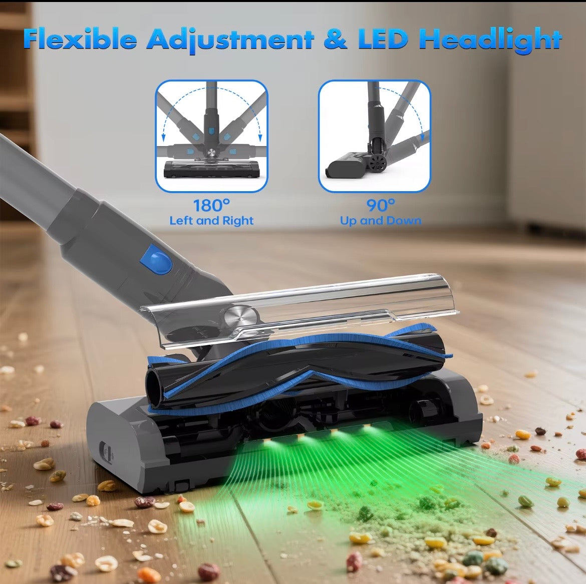 Powerful Cordless Stick Vacuum Cleaner – Multi-Functional Handheld Upright Vacuum with Smart Display