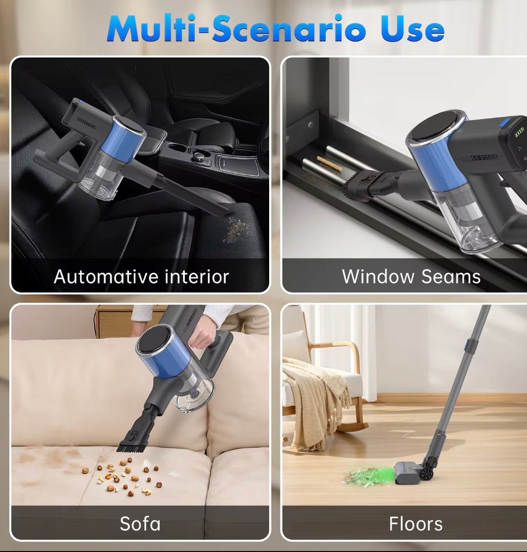 Powerful Cordless Stick Vacuum Cleaner – Multi-Functional Handheld Upright Vacuum with Smart Display