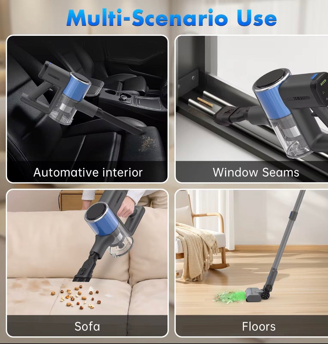 Powerful Cordless Stick Vacuum Cleaner – Multi-Functional Handheld Upright Vacuum with Smart Display
