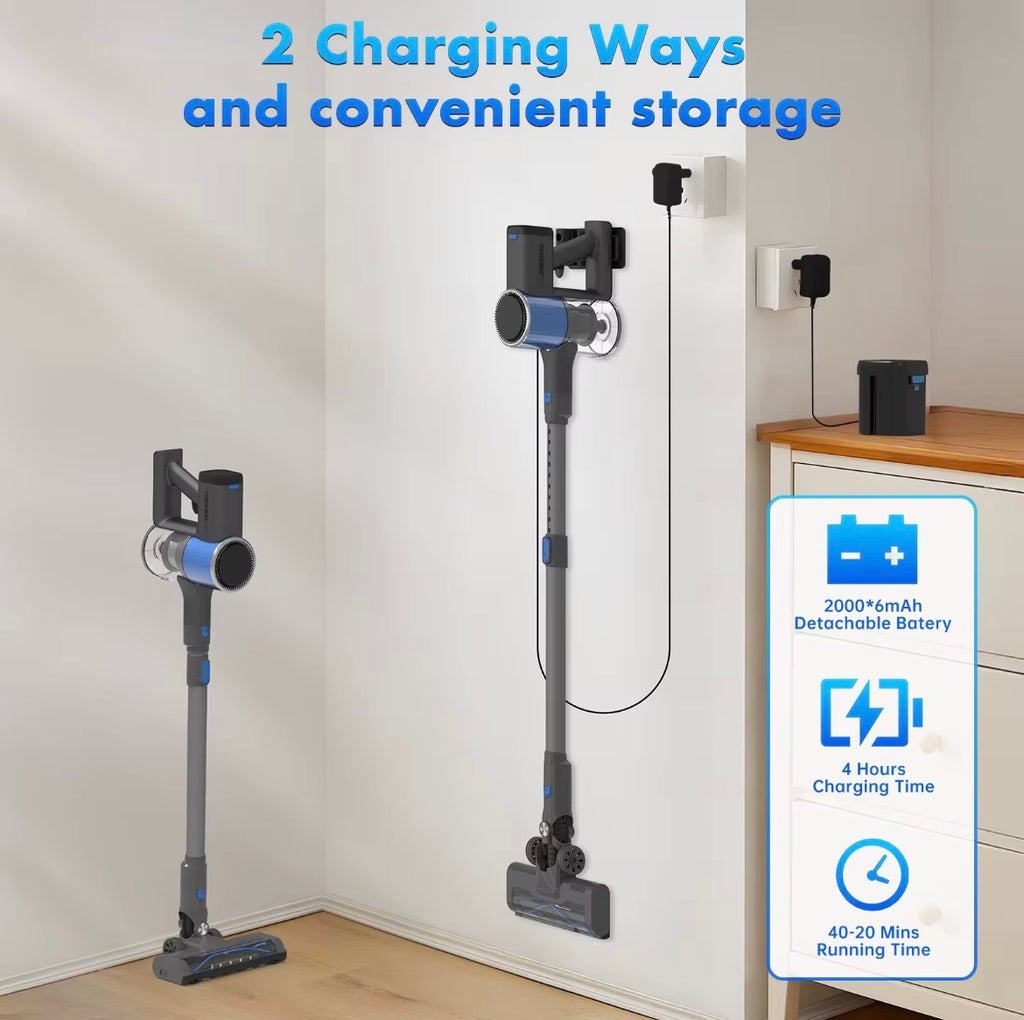 Powerful Cordless Stick Vacuum Cleaner – Multi-Functional Handheld Upright Vacuum with Smart Display