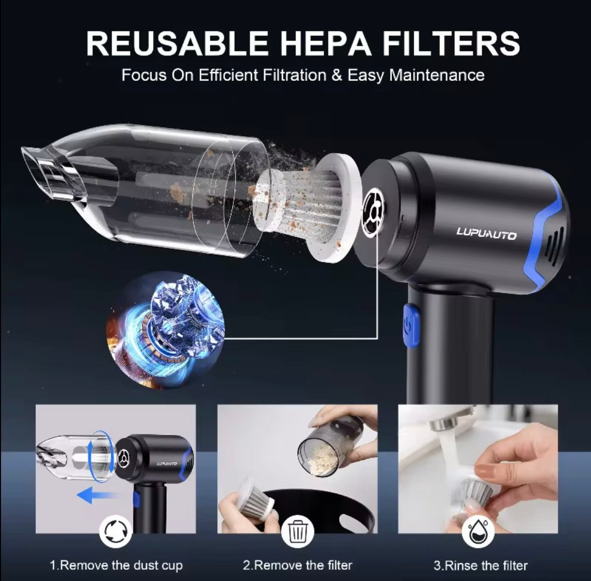 High-Power Wireless Handheld Vacuum – Portable Brushless Motor Cleaner for Car & Home