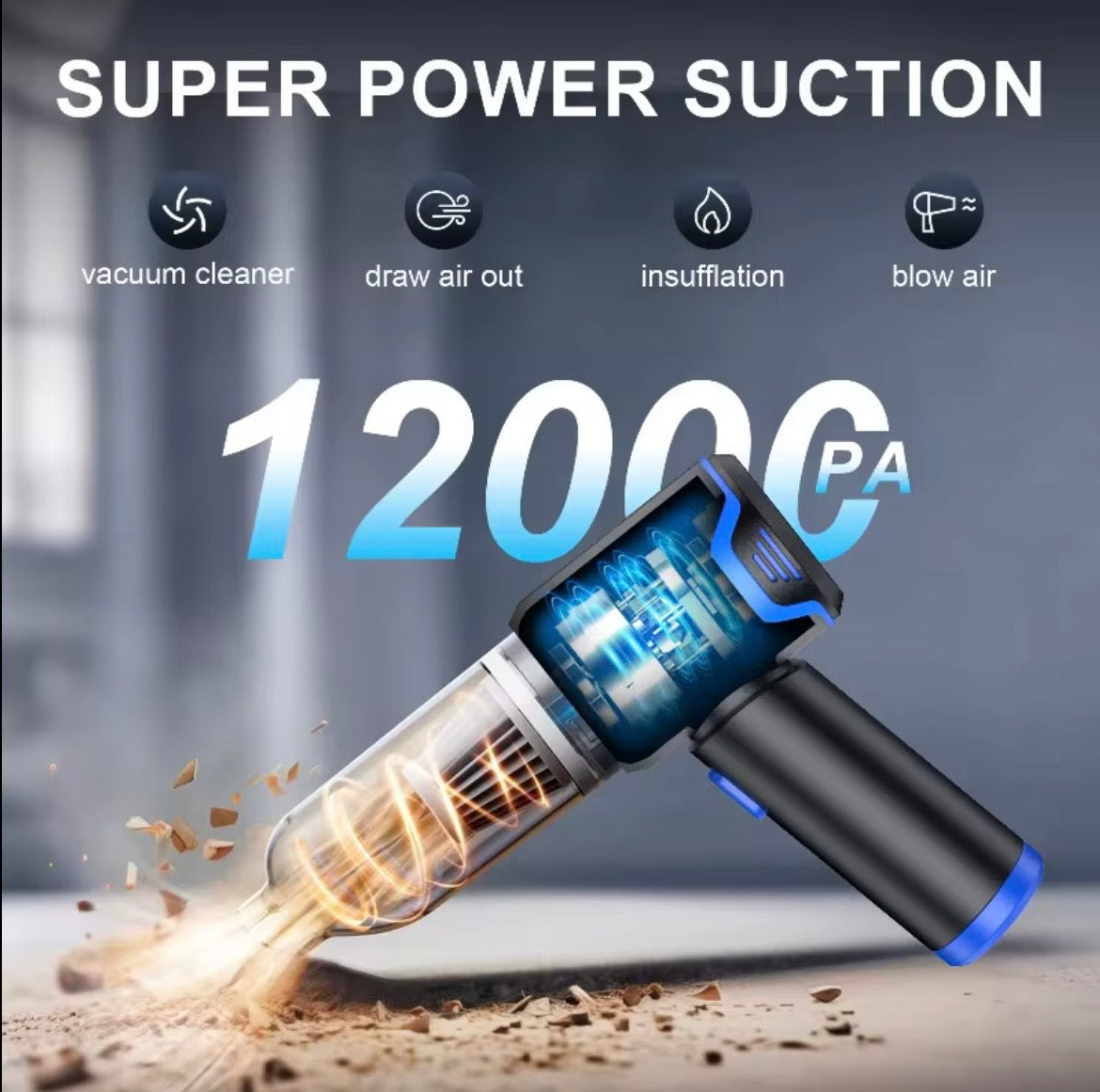 High-Power Wireless Handheld Vacuum – Portable Brushless Motor Cleaner for Car & Home