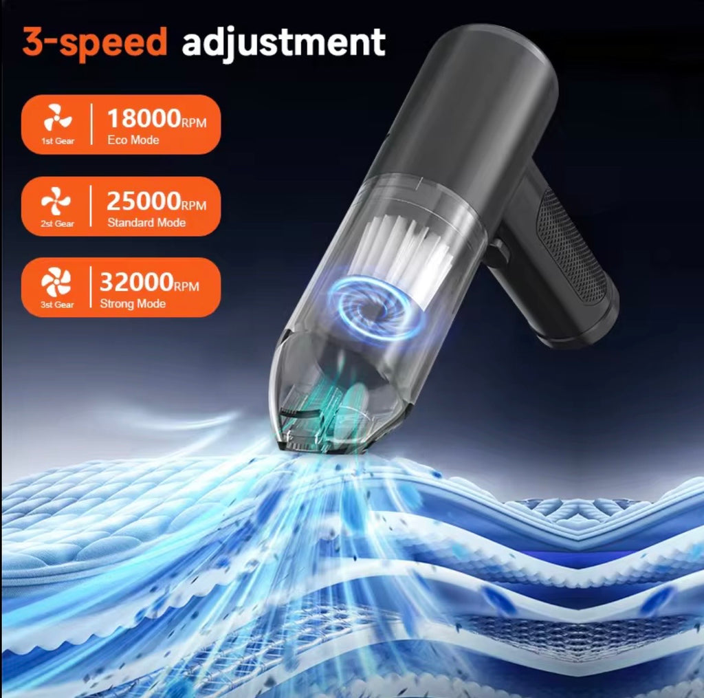 High-Power Cordless Car Vacuum Cleaner (5000Pa) – Portable Handheld Wireless Vacuum with 4000mAh Battery
