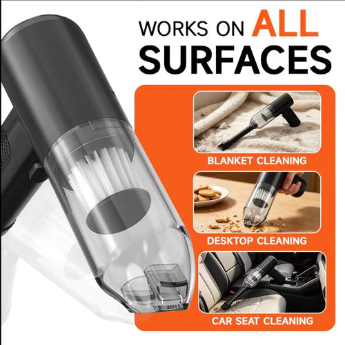 High-Power Cordless Car Vacuum Cleaner (5000Pa) – Portable Handheld Wireless Vacuum with 4000mAh Battery